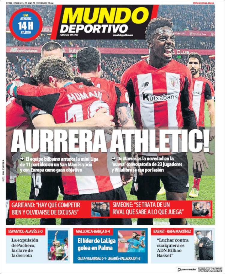 Portada de Mundo Deportivo Bizkaia (España)