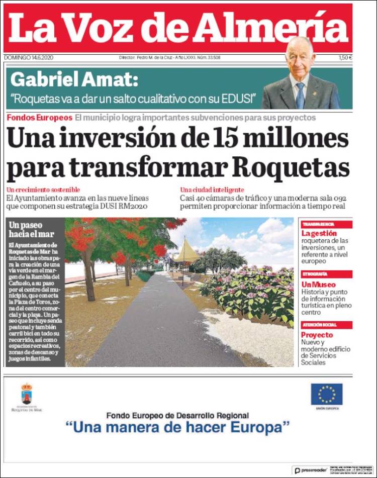 Portada de La Voz de Almería (Espa&ntilde;a)