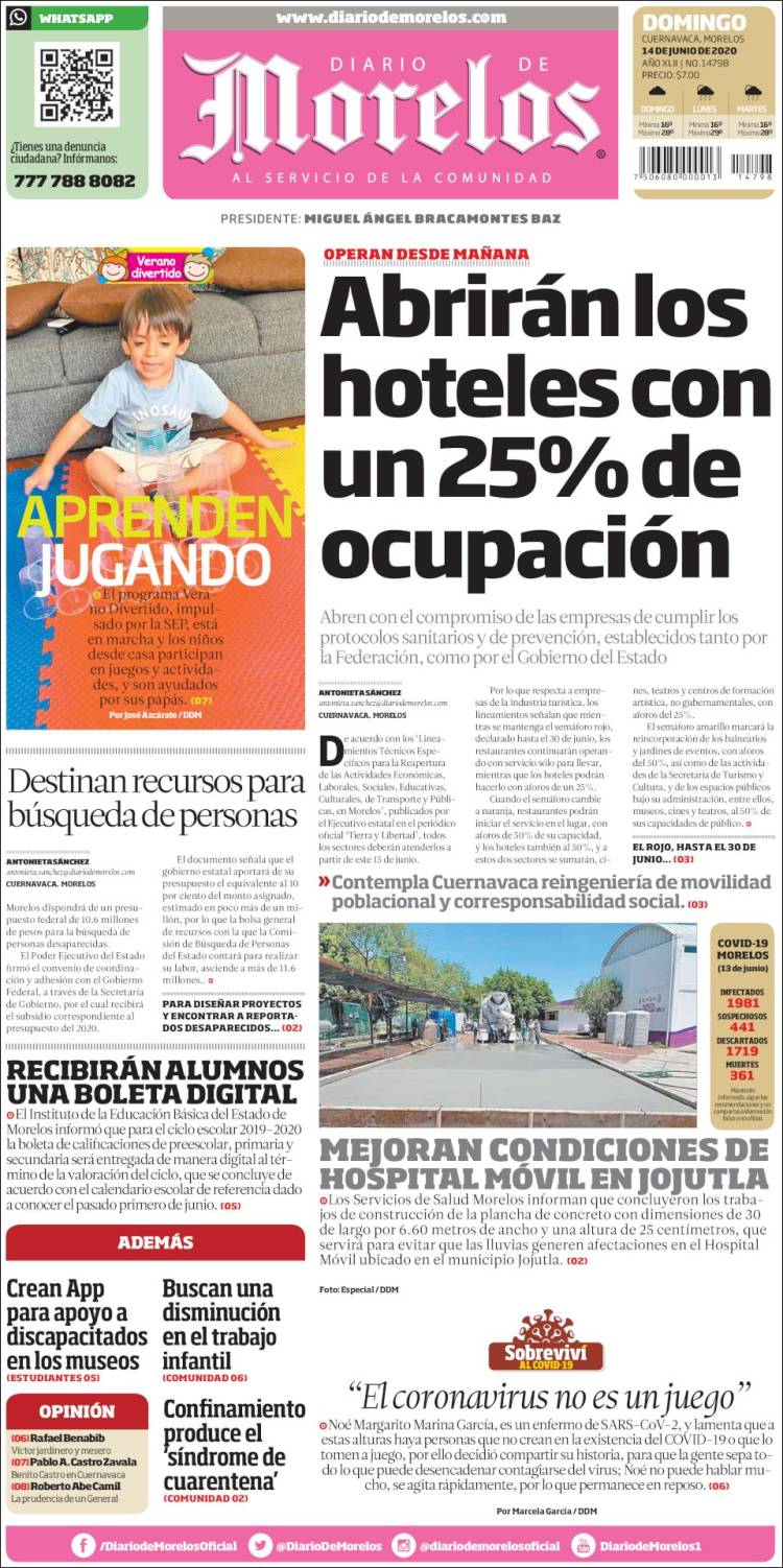 Portada de Diario de Morelos (México)