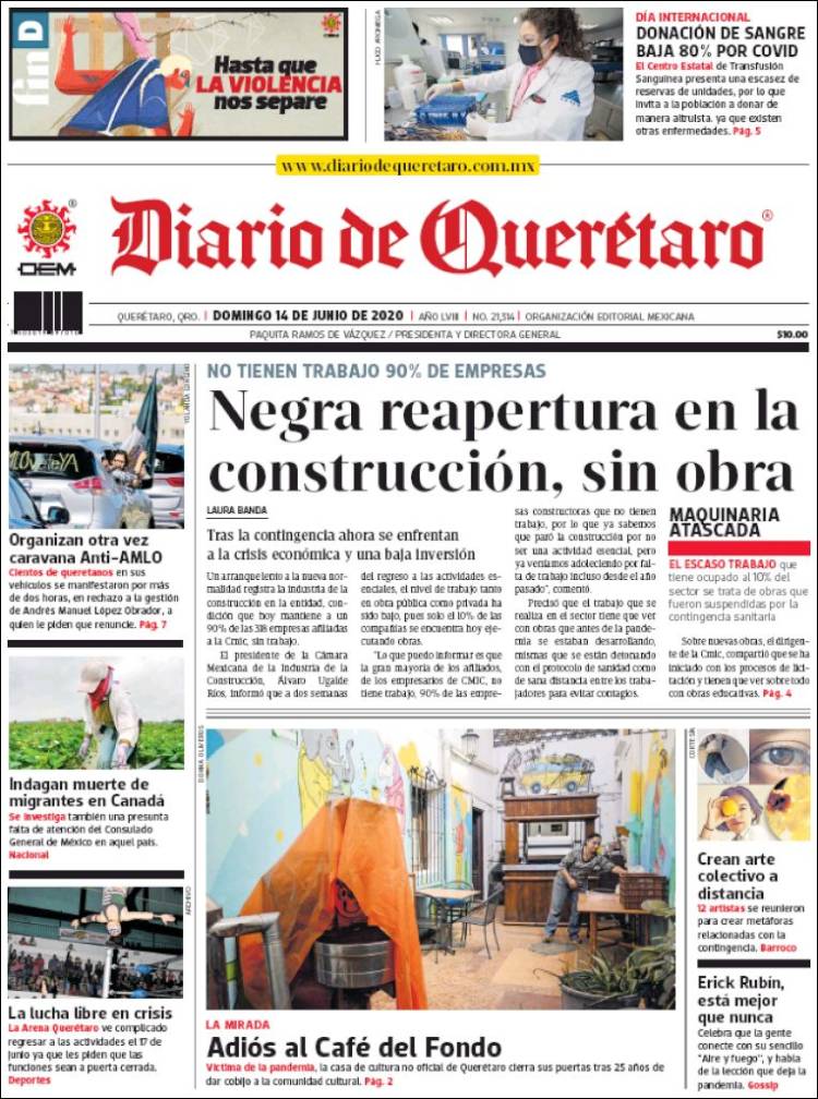 Portada de Diario de Querétaro (México)