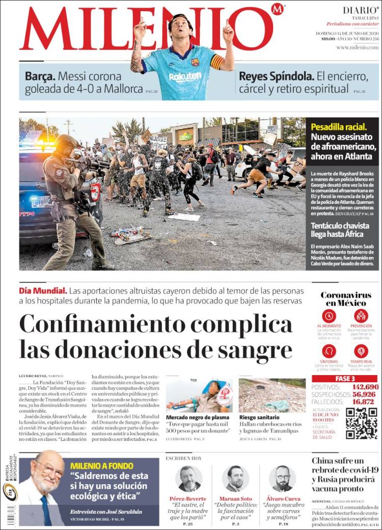 Portada de Milenio - Tamaulipas (México)