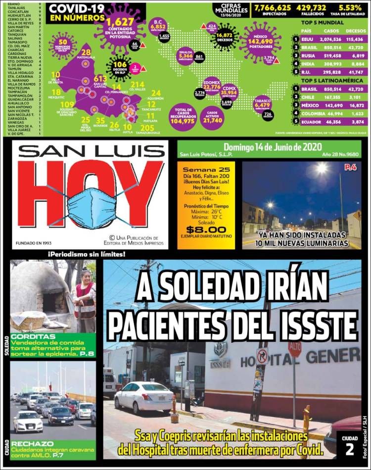 Portada de San Luis Hoy (México)