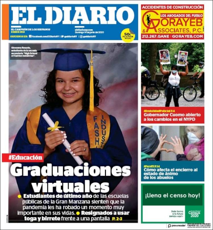 Portada de El Diario NY (USA)