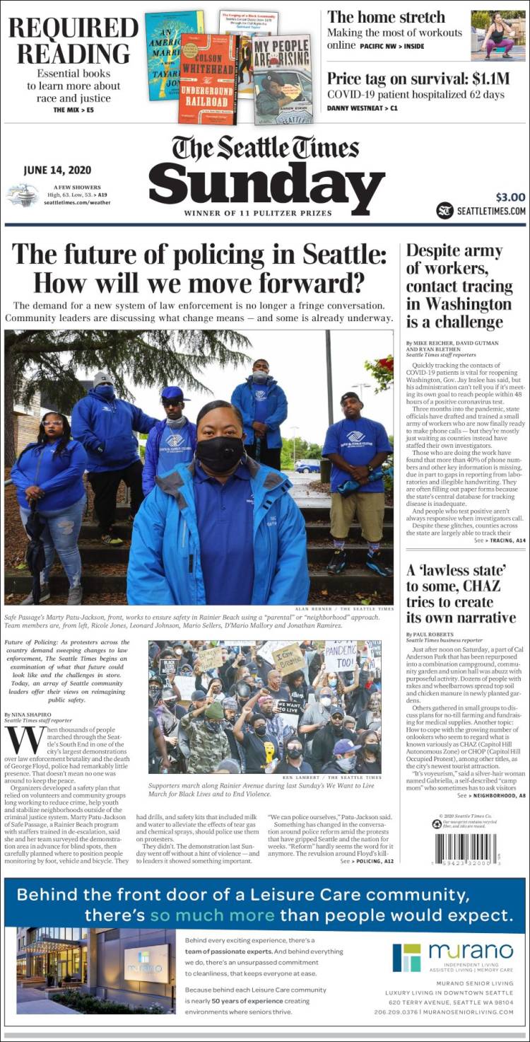 Portada de Seattle Times (USA)