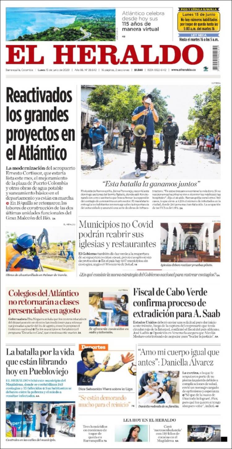 Portada de El Heraldo (Colombia)