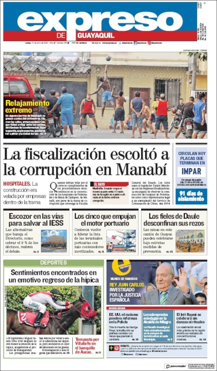 Portada de Expreso (Ecuador)