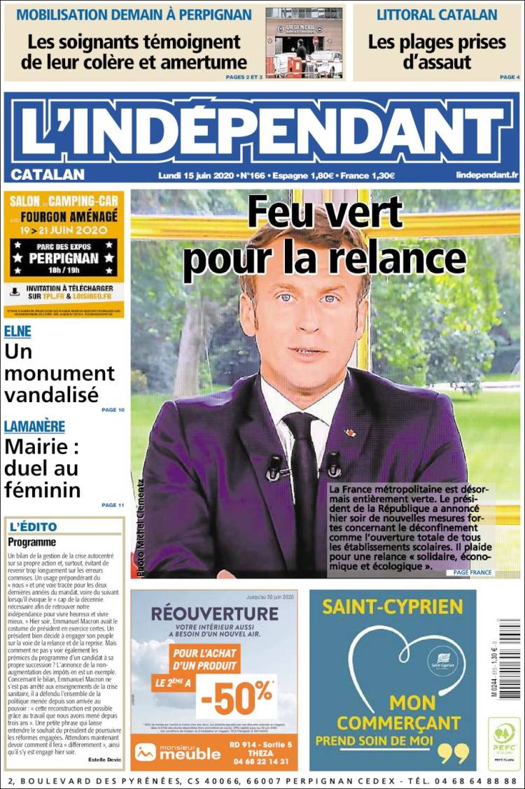 Portada de Le Indépendant (Francia)