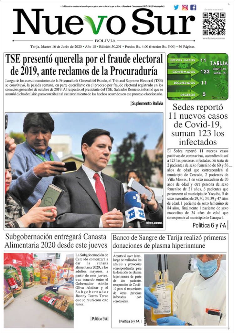Portada de Nuevo Sur (Bolivia)