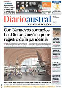 Portada de El Diario Austral de Valdivia (Chile)