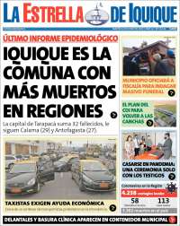 Portada de La Estrella de Iquique (Chile)