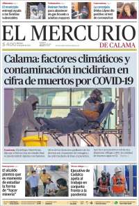 Portada de El Mercurio - Calama (Chile)