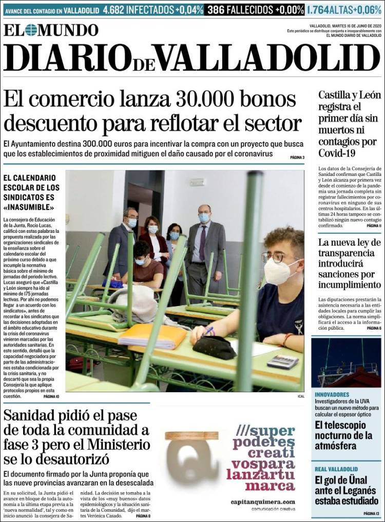 Portada de Diario de Valladolid (España)