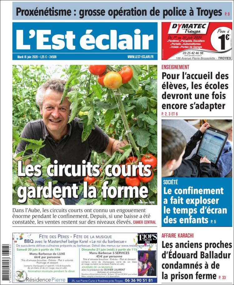 Portada de L'Est Eclair (Francia)