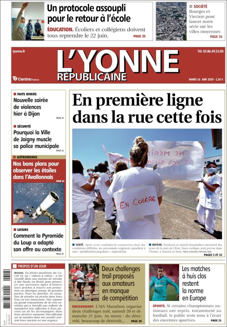 Portada de L'Yonne-Républicaine (Francia)
