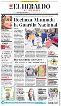 Portada de El Heraldo de Chihuahua (México)