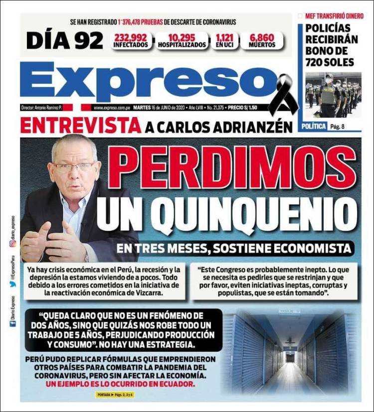 Portada de Expreso (Perú)