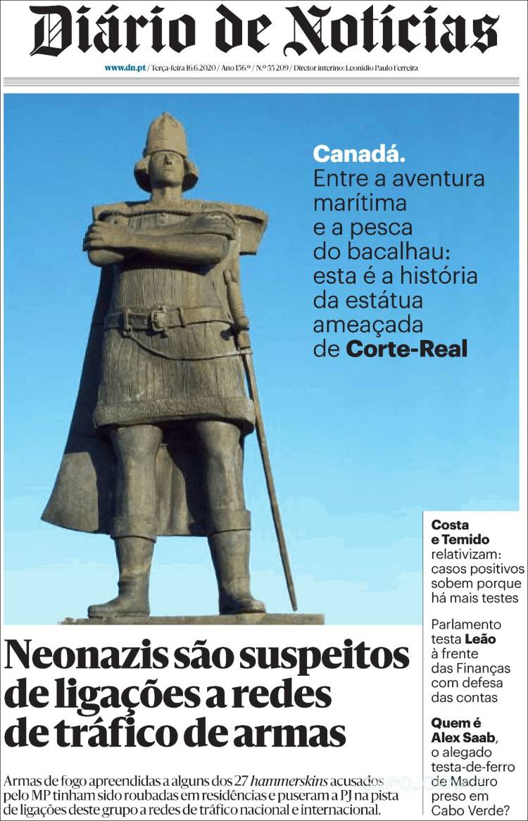 Portada de Diário de Noticias (Portugal)