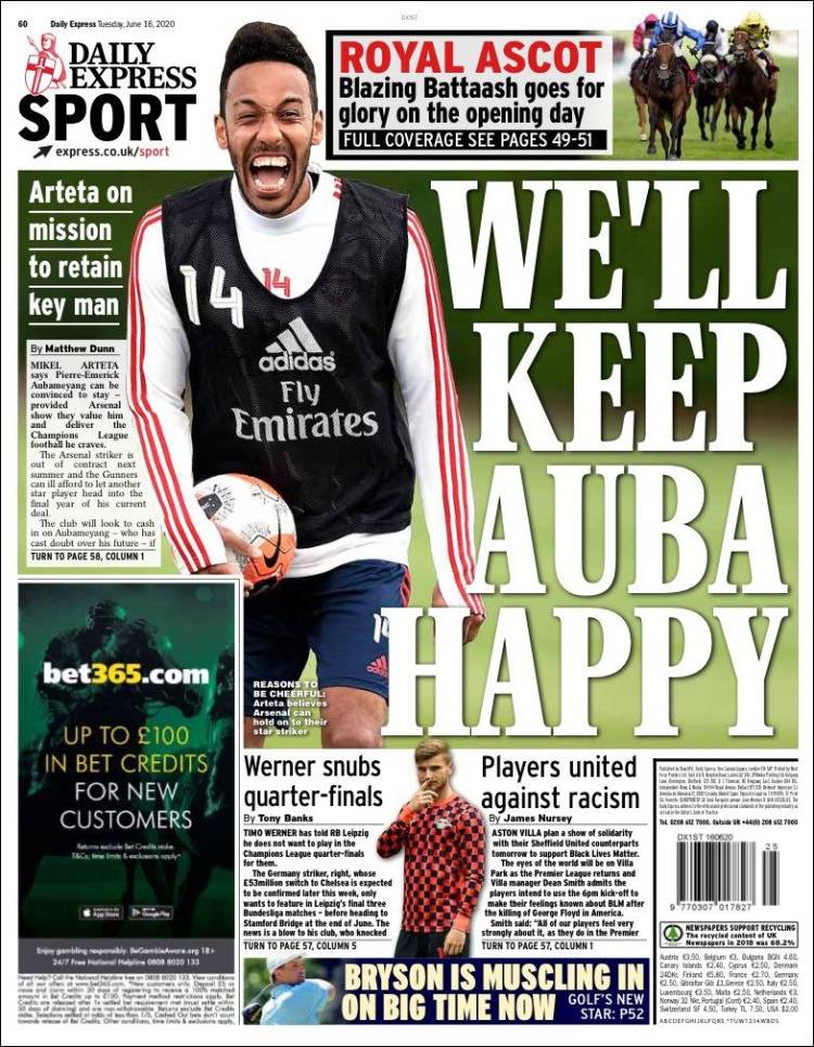 Portada de Express Sport (Reino Unido)