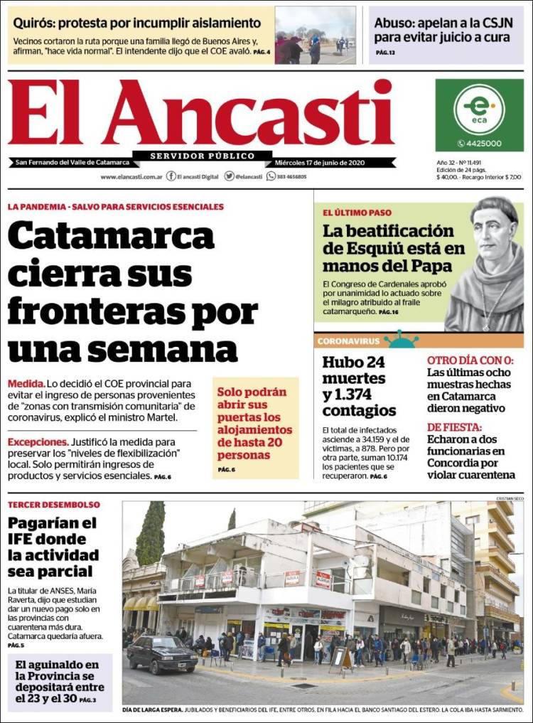 Portada de El Ancasti (Argentina)