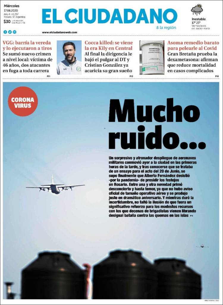 Portada de Diario El Ciudadano (Argentina)