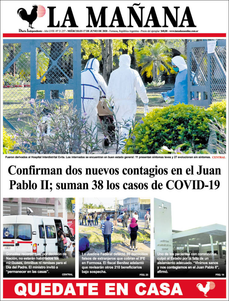 Portada de Diario La Mañana (Argentina)