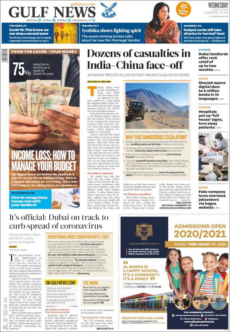 Newspaper Gulf News Asia Pacific Newspapers In Asia Pacific Wednesday S Edition June 17 Of Kiosko Net