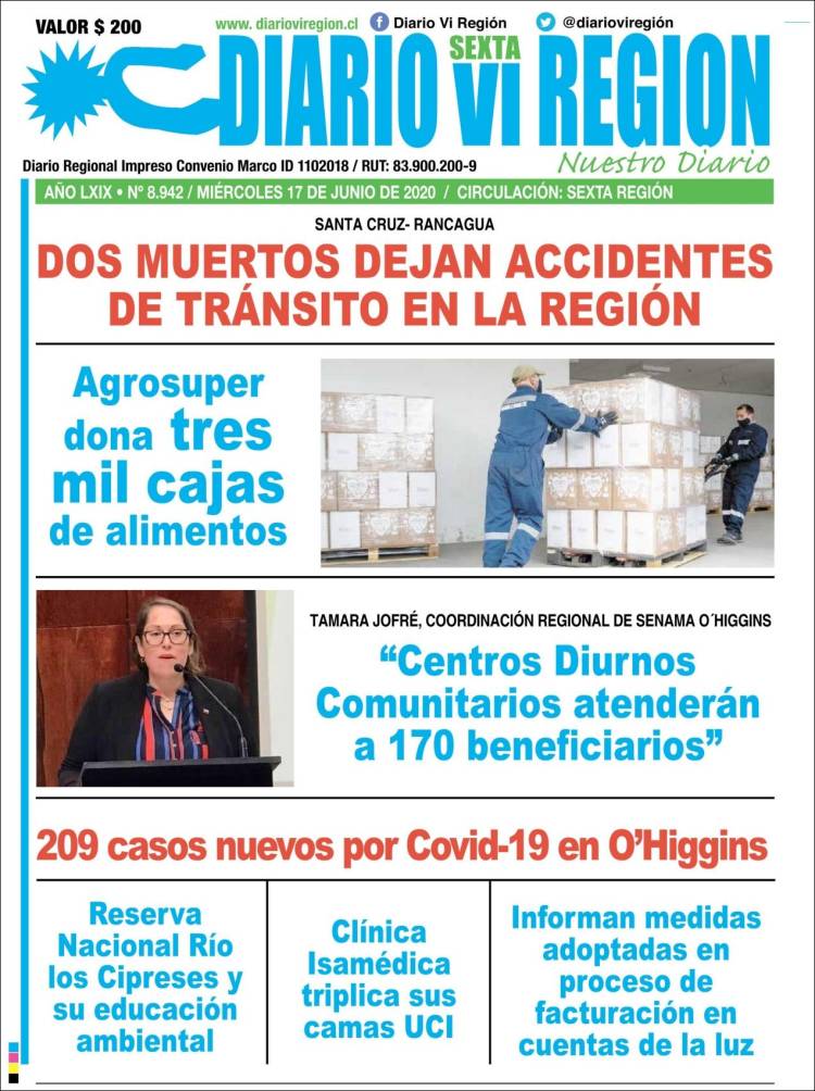 Portada de Diario VI Región (Chile)