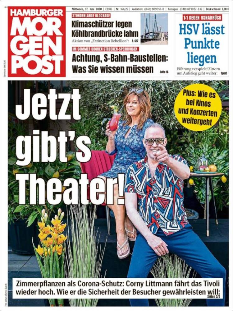 Portada de Hamburger Morgenpost  (Alemania)