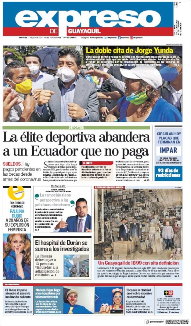 Portada de Expreso (Ecuador)