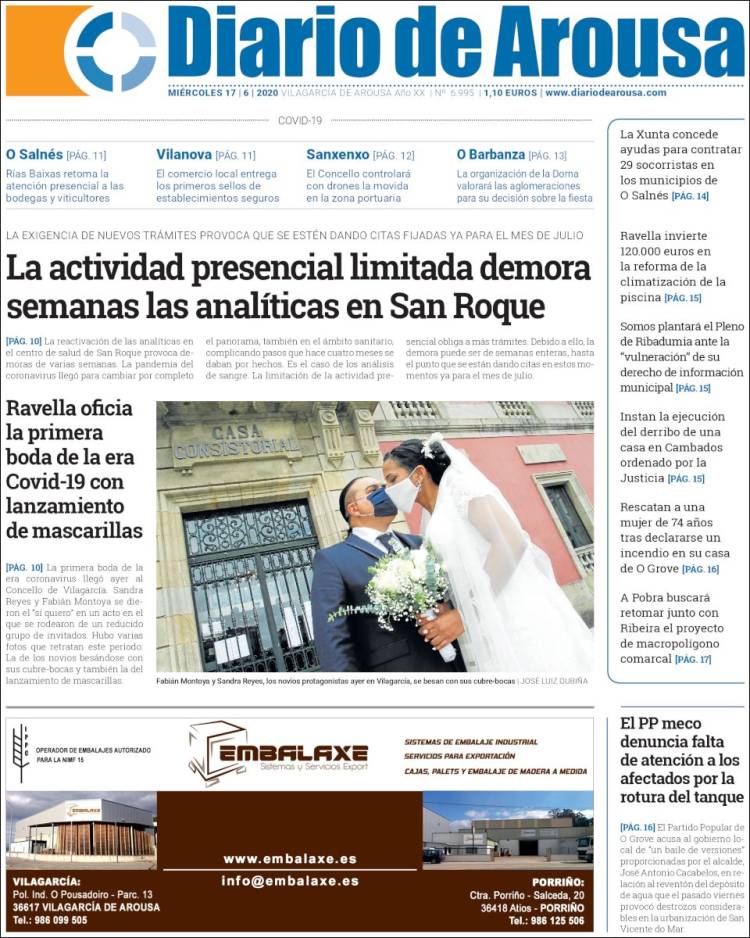 Portada de Diario de Arousa (España)