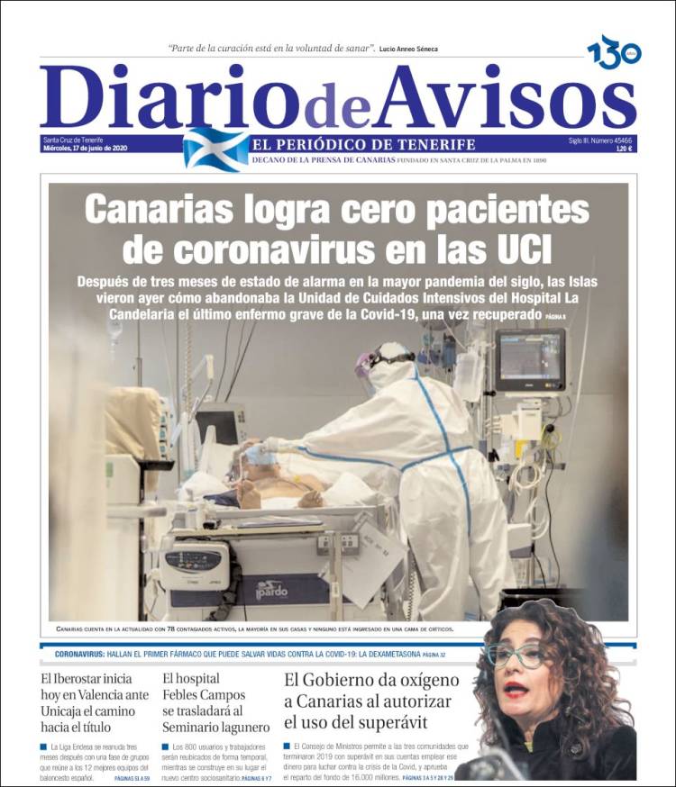 Portada de Diarios de Avisos (España)