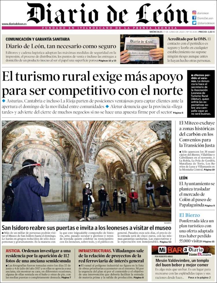 Portada de Diario de León (España)