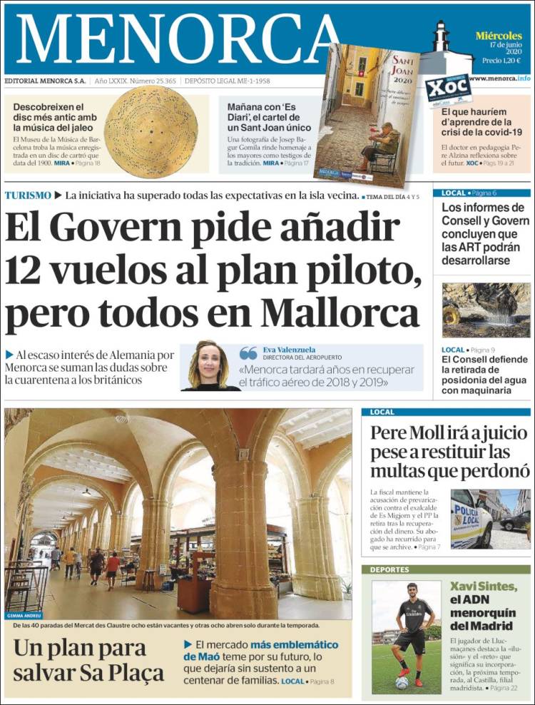 Portada de Menorca - Diario Insular (Spain)