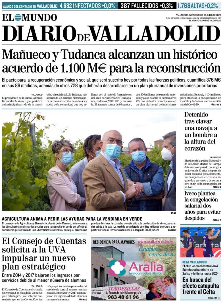 Portada de Diario de Valladolid (España)