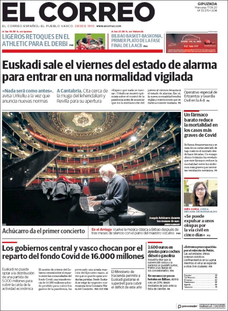 Portada de El Correo - Guipuzcoa (Spain)