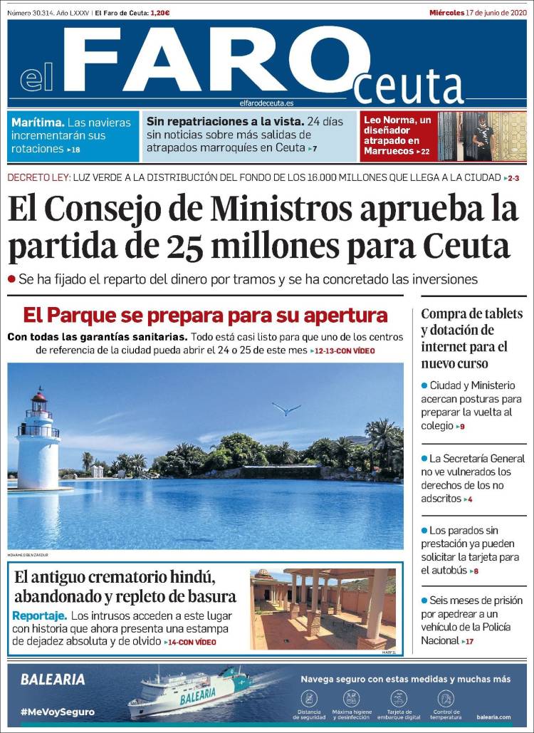 Portada de El Faro de Ceuta (Espa&ntilde;a)