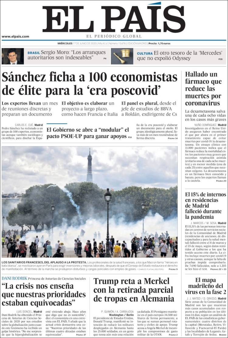 Portada de El País (España)