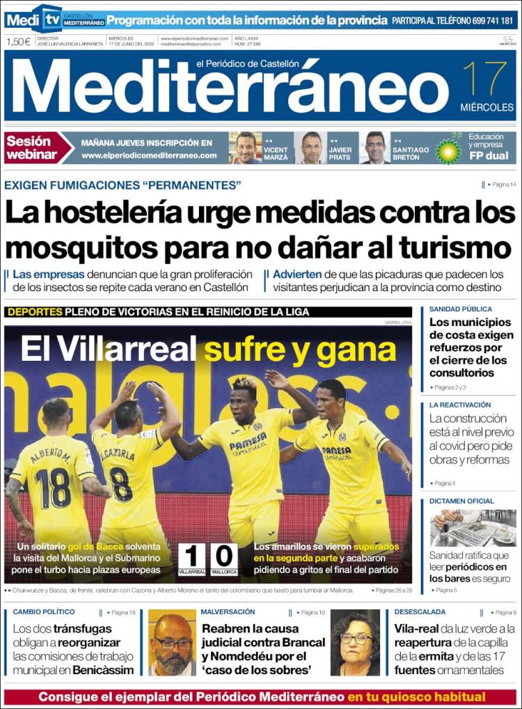 Portada de El Periódico Mediterraneo (Espa&ntilde;a)