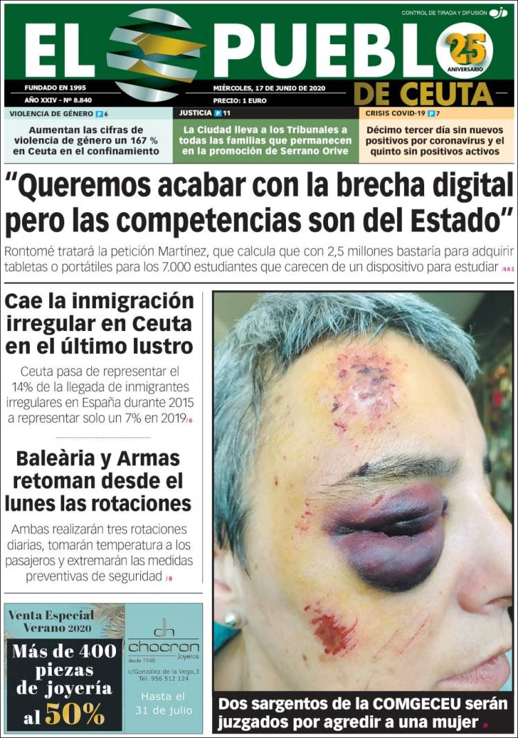 Portada de El Pueblo de Ceuta (Espa&ntilde;a)