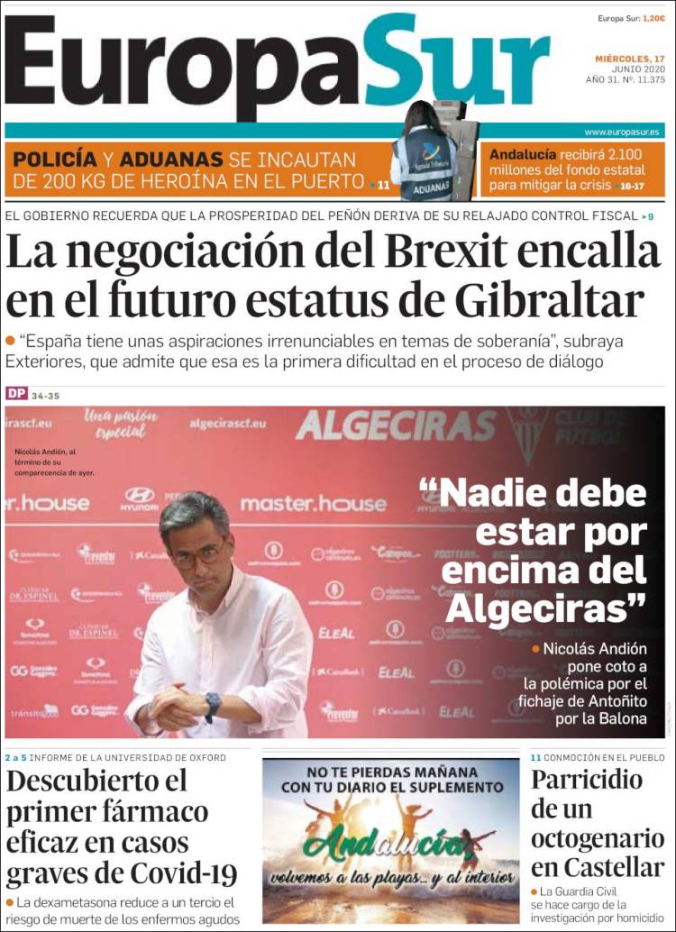 Portada de Europa Sur (España)