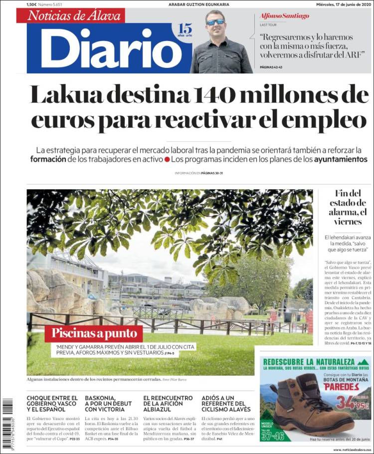 Portada de Noticias de Álava (España)