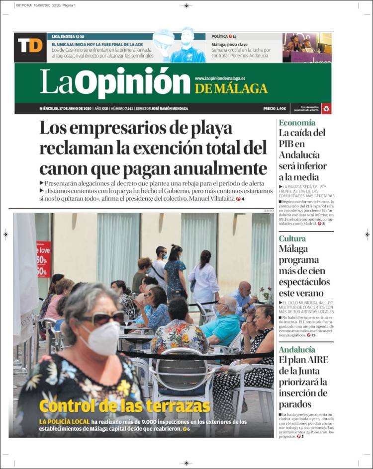 Portada de La Opinión de Málaga (Spain)