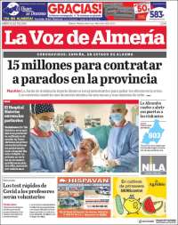 Portada de La Voz de Almería (España)