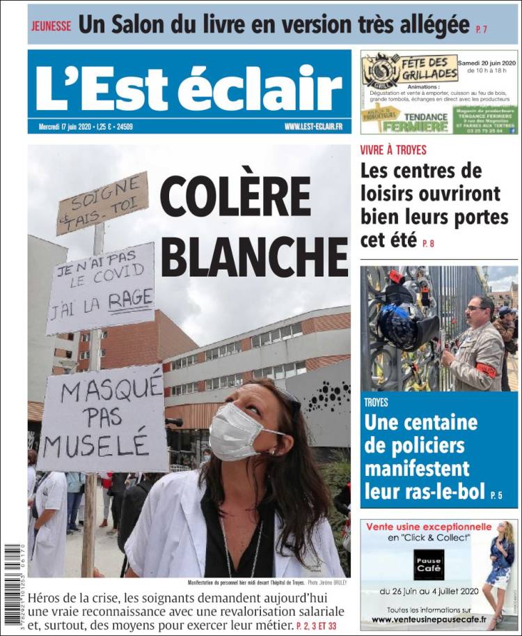 Portada de L'Est Eclair (Francia)