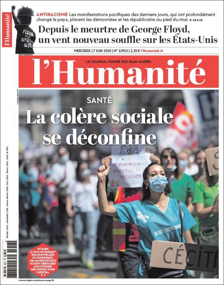 Portada de l'Humanite (Francia)