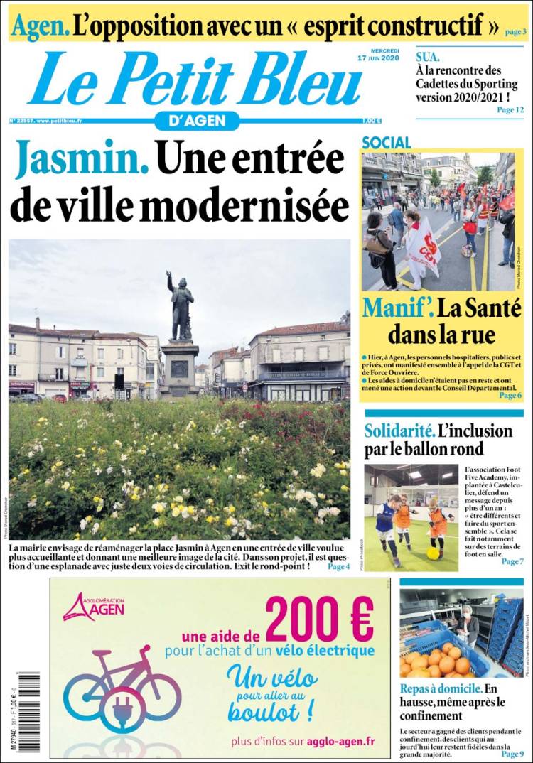 Portada de Le Petit Bleu (Francia)