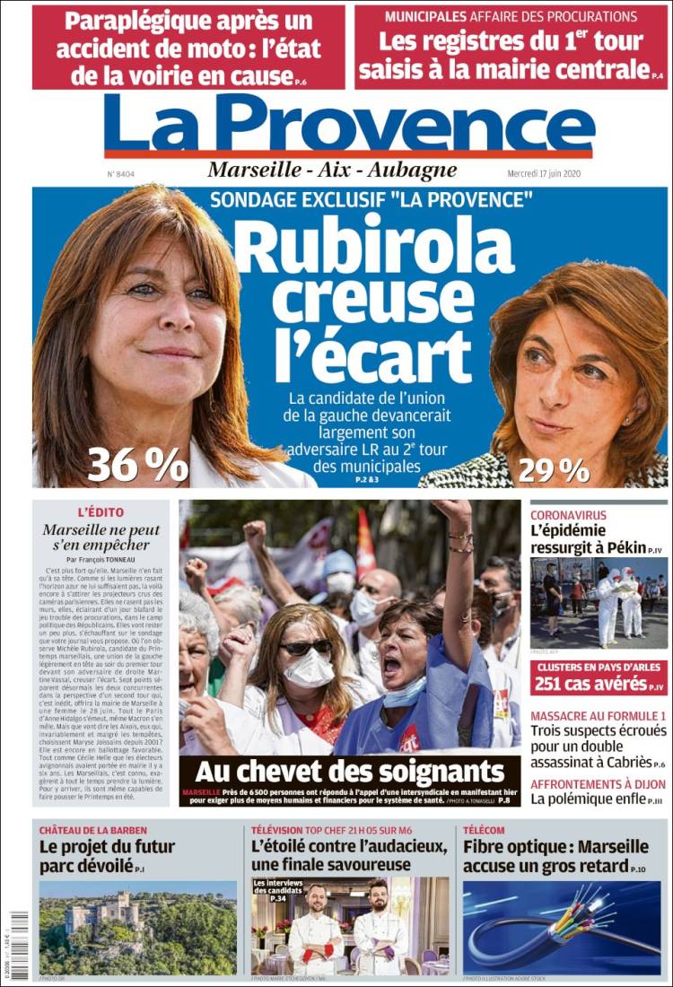 Portada de La Provence (Francia)
