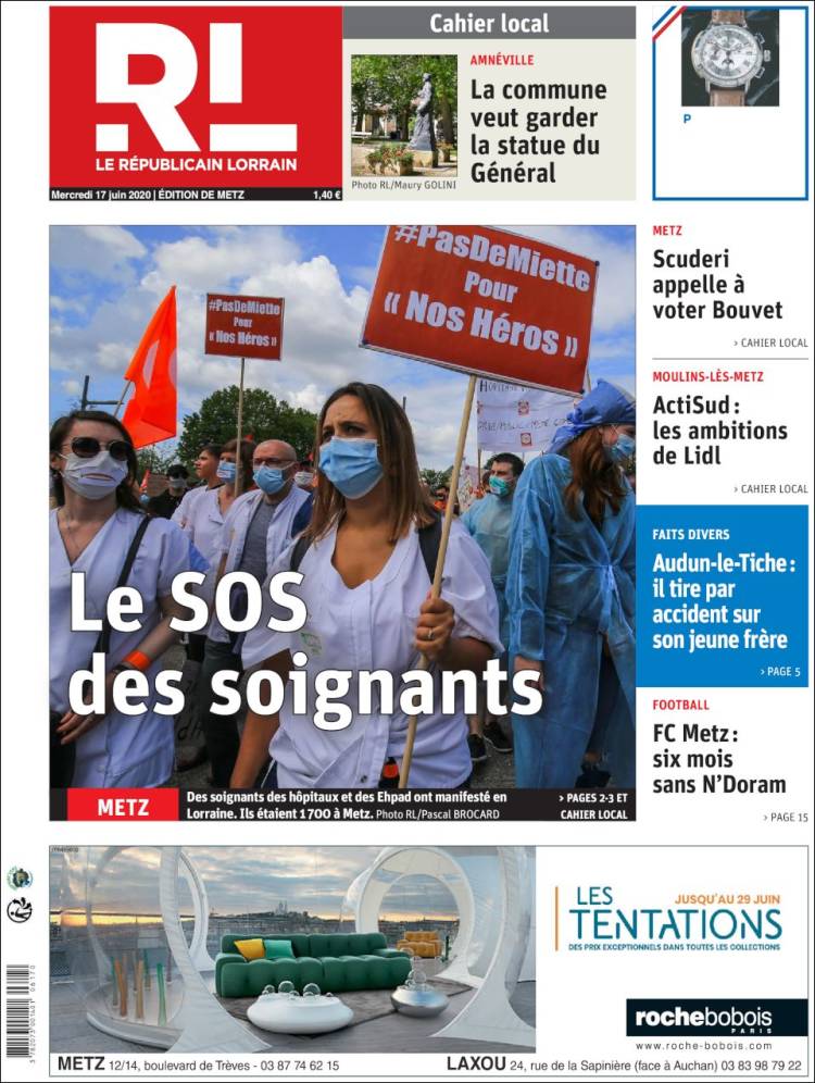 Portada de Le Republicain Lorrain (Francia)