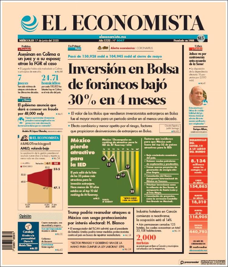 Portada de El Economista (M&eacute;xico)