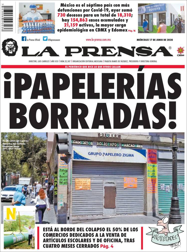 Portada de La Prensa (M&eacute;xico)